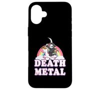 Death Metal Funny Rainbow Grim Reaper Unicorn Rock Music Case for iPhone 16 Plus