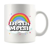 Death Metal Music Lover Gifts Heavy Metal Metalhead Vintage Novelty Drinkware 11oz Ceramic Mug, White