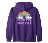 Death Metal Music Rainbow Funny Metalhead Musician Vintage Zip Hoodie