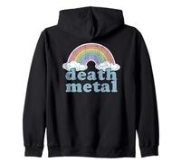 Death Metal Music Rainbow Funny Metalhead Musician Vintage Zip Hoodie