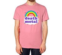 Death Metal Rainbow T Shirt Tee Top Rock Festival Parody Men Women Kids Happy, Black