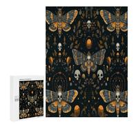 Death Moth And Flower Print Jigsaw Puzzle for Adults Wooden Puzzles Home Decor And Gifts 500 PCS