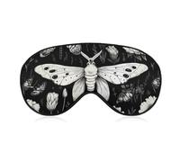 Death Moth Flowers Sleep Mask Soft Blackout Eye Mask Eye Shade Cover with Adjustable Strap for Men Women