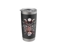 Death Moth Gothic Dark Witch Occult Wiccan Goth Moon Pattern Stainless Steel Insulated Tumbler