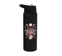 Death Moth Gothic Dark Witch Occult Wiccan Goth Moon Pattern Stainless Steel Insulated Water Bottle