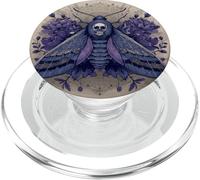 Death Moth Skull Floral Goth Insect Artwork PopSockets PopGrip for MagSafe