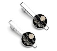 Death Moth Skull Galaxy Tie Clips for Men Necktie Tie Clip Tie Bars for Business Wedding Gifts 5.5x2.2cm