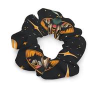 Death Moth Skull Heads Hair Ties Elastic Hair Bands Cute Ponytail Holders for Thick Or Thin Hair