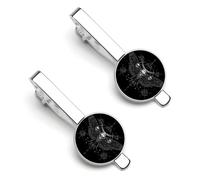 Death Moth Tie Clip And Cufflinks Tacks Pin Cuff Links Ties Bar for Necktie 2 Set