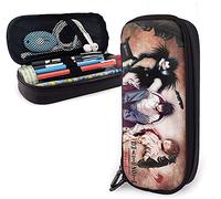 Death No-Te L Lawl-Iet Leather Pencil Case, Big Capacity Pencil Pen Case, Multi-Slot Pencil Bag Pouch Holder Box for School Office Adult Children