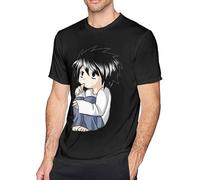 Death Note Cotton T-Shirt Unisex Gift Men's Black Tees(Small)
