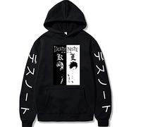 Death Note Hoodie Yagami Light Cosplay Costume L Lawliet Long Sleeve Hooded Pullover Sweatshirt Jacket Coat for Men/Women/Teens Black