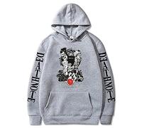 Death Note L·Lawliet Hoodie Anime Cosplay Costume Sweatshirt Pullover Long Sleeve Casual Sportswear Sweatshirts for Men Women Grey