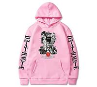 Death Note L·Lawliet Hoodie Anime Cosplay Costume Sweatshirt Pullover Long Sleeve Casual Sportswear Sweatshirts for Men Women Pink