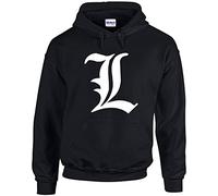 Death Note L, Printed, Hoody Black/White 2XL