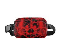 Death Red Aesthetic Blood Happy Halloween Stylish Fanny Waist Pack for Women Men Multipurpose Sling Chest Bag with Adjustable Strap for Travel Running Hiking, Multicolor, One Size, Waistpack