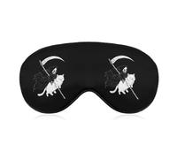 Death Rides Cat Soft Sleep Eye Mask Effective Light Blocking Blindfold Night Masks for Sleeping Travel
