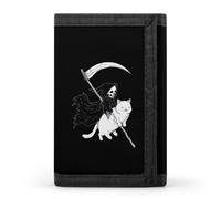 Death Rides Cat Trifold Wallet Front Pocket Purse Card Holder