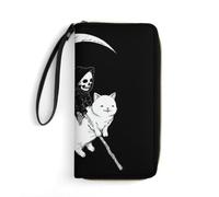 Death Rides Cat Womens Long Wallet Wristlet Clutch Purse