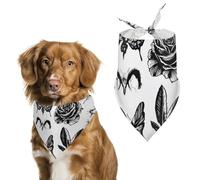 Death Roses Skull Thorn Flowers Pet Bandana Dogs Triangle Scarf Cats Handkerchief Puppy Costume