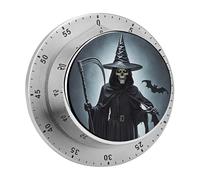 Death Scythe 60 Minute Kitchen Timer for Cooking Magnetic Countdown Reminder with Loud Alarm Mechanical Wind Up Timer for Study Baking
