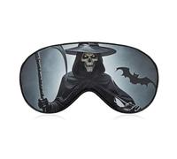Death Scythe Sleep Mask Light Blocking Eye Cover Polyester Eye Mask with Elastic Strap Blindfold for Side Sleeper Sleeping Masks Face Hugging for Women Men Travel
