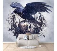 Death Skeleton Photo Wallpaper - Gothic Wall Mural 150 × 105 cm / 59" × 41.3" - Non-Woven Premium 3D Art Print Wall Mural Decoration Poster Picture Design Modern