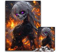 Death Skull Anime Girl Adult Jigsaw Puzzles 1000Pieces Puzzles for Adults for Birthdays Holidays Best for Christmas 1000 PCS(75x50cm)