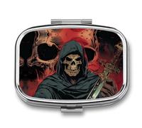 Death Skull Dog Travel Pill Box Portable Pill Organizer Medical Box Pill Case Pill Container for Men Women