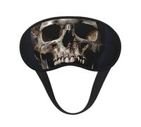 Death Skull Sleep Mask for Side Sleeper, Blackout Sleep Eye Mask Comfortable Blindfold Eyeshade Soft Breathable Sleeping Mask with Elastic Strap Silk Eye Covers for Travel