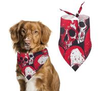 Death Skulls Blood Splatter Pet Bandana Dogs Triangle Scarf Cats Handkerchief Puppy Costume