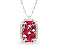 Death Skulls Blood Splatter Women's Necklaces Pendant Necklace Fashion Diamond Jewelry with Chain