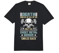 Death Smiles at All of Fabricate Products Sheet Metal Worker Comfort Colors Adult Heavyweight T-Shirt