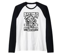 Death Smiles Only The Boilermaker Smiles Back Raglan Baseball Tee