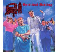 Death - Spiritual Healing Red/Cyan Blue/Black Tri Color w/ White/Hot Pink/Cyan Blue - Splattered Vinyl