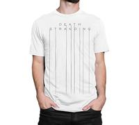 Death Stranding Graphic T-Shirt Hideo Kojima Video Game Tee White(Large)