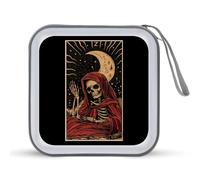 Death Tarot Card CD Case 40 Capacity Plastic DVD Storage Box Sleeves Zippered Wallet