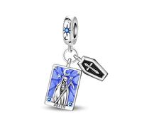 Death Tarot Card Charm 925 Silver Charm Compatible with Pandora Charms, Trollbeads, Chamilia, Biagi and Many Other UK Charm Bracelets.