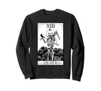 Death Tarot Card Halloween Pumpkin Goth Astrology Sweatshirt