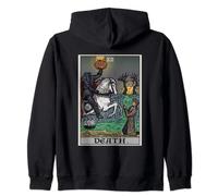 Death Tarot Card Headless Horseman Halloween Spooky Gothic Zip Hoodie