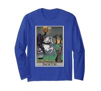 Death Tarot Card Headless Horseman Spooky Halloween Horror Long Sleeve T-Shirt, Adult Unisex, Royal Blue, X-Large