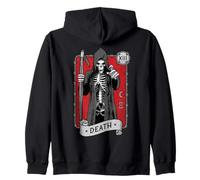 Death Tarot Card Occult Grim Reaper Astrology Zip Hoodie