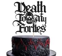 Death to My Forties Cake Topper, Rip Forties Decorations, Rip to My 40s, Funeral Birthday Decorations, 50th Birthday Party Decorations, Black Glitter