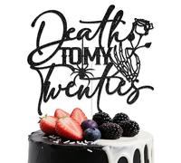 Death to My Twenties Cake Topper, Rip to My 20s Birthday Decorations, Funeral Themed 30th Birthday Party Decorations, Here Lies Your Youth Party Supplies Black