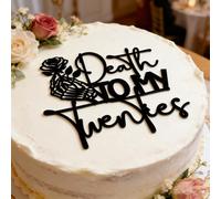 Death to My Twenties Cake Topper, Rip Twenties Cake Decorations, Funeral Birthday Party Cake Charm Decor, Rip to My 20s, 30th Birthday Party Cake Decoration Supplies, Acrylic Black,5.1x4.8 inches