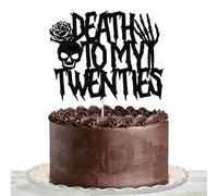 Death to My Twenties Cake Topper,Rip Twenties Decorations,Funeral Birthday Decorations, 30th Birthday Party Decorations Black Glitter