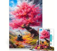 Death Under A Pink Tree 1000 Piece Jigsaw Puzzle for Teenagers DIY Fun Clear Tone Pattern Assemble Night Fun (38x52cm)
