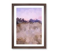 Death Valley Canyon In Abstract Modern Framed Print | A2 Walnut Framed Wall Art | Ready to Hang | Abstract Landscape Picture | Living Room Bedroom Lounge Office