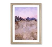 Death Valley Canyon In Abstract Modern Framed Wall Art Print, Ready to Hang Picture for Living Room Bedroom Home Office Décor, Oak A2 (64 x 46 cm)