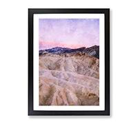 Death Valley Canyon Painting Modern Framed Print | A3 Black Framed Wall Art | Ready to Hang | Modern Landscape Picture | Living Room Bedroom Lounge Office